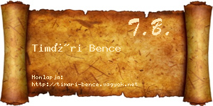 Timári Bence névjegykártya