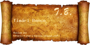Timári Bence névjegykártya