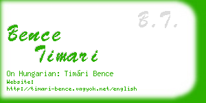 bence timari business card